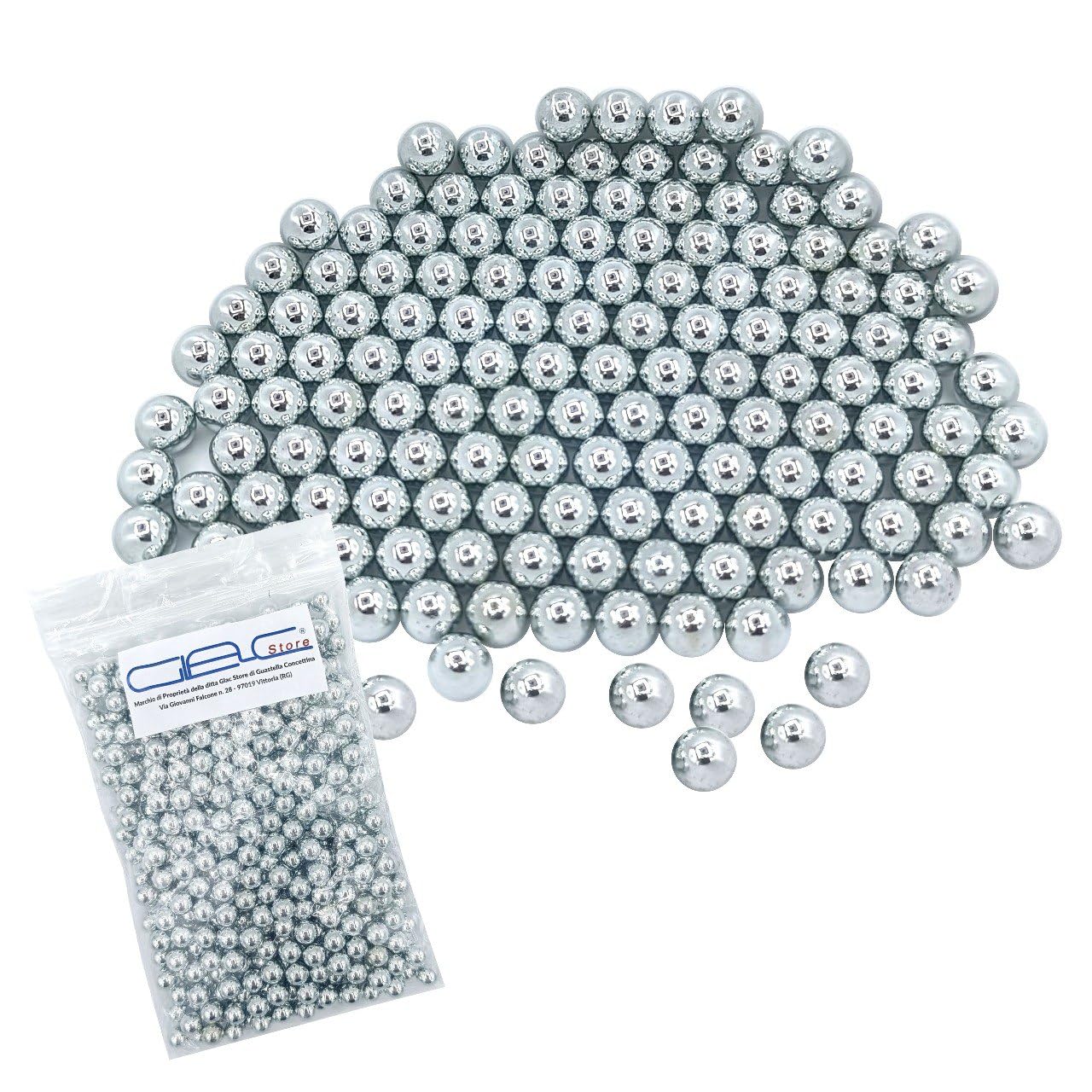 500 Pz Pallini in Acciaio Metallo da 6 mm per Softair Soft Air Pistole Fucili 0,80 Grammi Calibrati e Lucidati