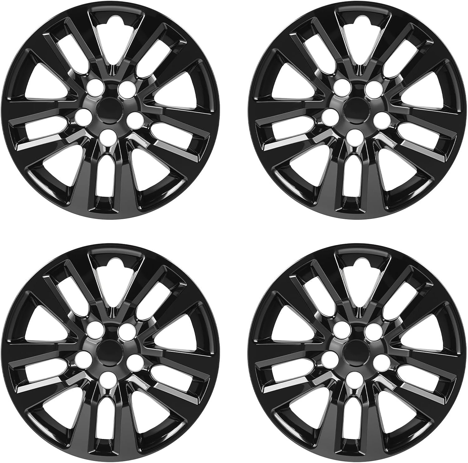 Wheel Hubcaps Compatible with Nissan Altima 2013-2018 16-inch Wheel Covers Black Set of 4Pcs (Glossy Black)
