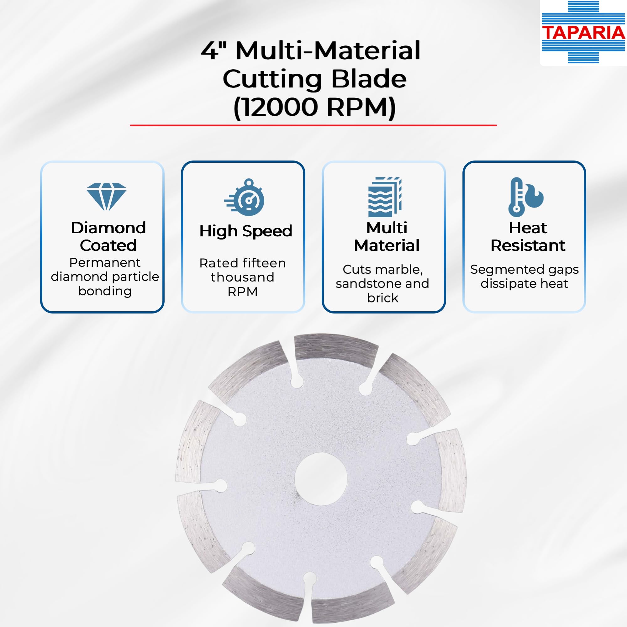 Taparia DBS-4 110Mm Diamond Cutting Blade Segmented Cut - 1 piece 1