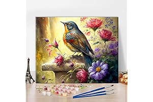 TUMOVO Paint by Numbers for Adults, Bird with Flowers