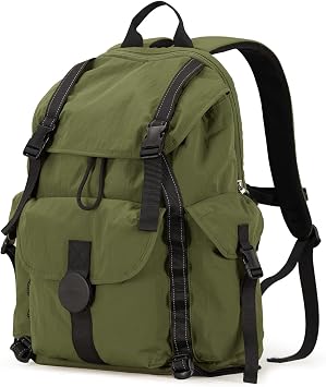 mixi Travel Backpack for Women Men, 18 Inch Carry On Laptop Backpack Flight Approved fits 16 Laptop, Lightweight Waterproof Hiking Backpack Travel Outdoor Business Casual Daypack, Jungle Green