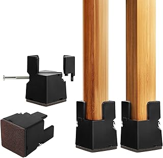 INFTYLE 4 PCS Adjustable Bed Risers 2 Inch, Black Chair Risers with Screw Clamp, Heavy Duty Sofa Tables Furniture Risers Fit for Square/Round Furniture Leg Diameters 0.8-1.6 inch, Supports 400 Lbs