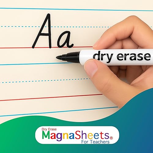 Miniatura 6 de MAGNASHEETS - Papel magnético jumbo de borrado en seco para profesores aulas de 28 x 22 pulgadas, borrado completo, sin manchas, fantasma, incluye