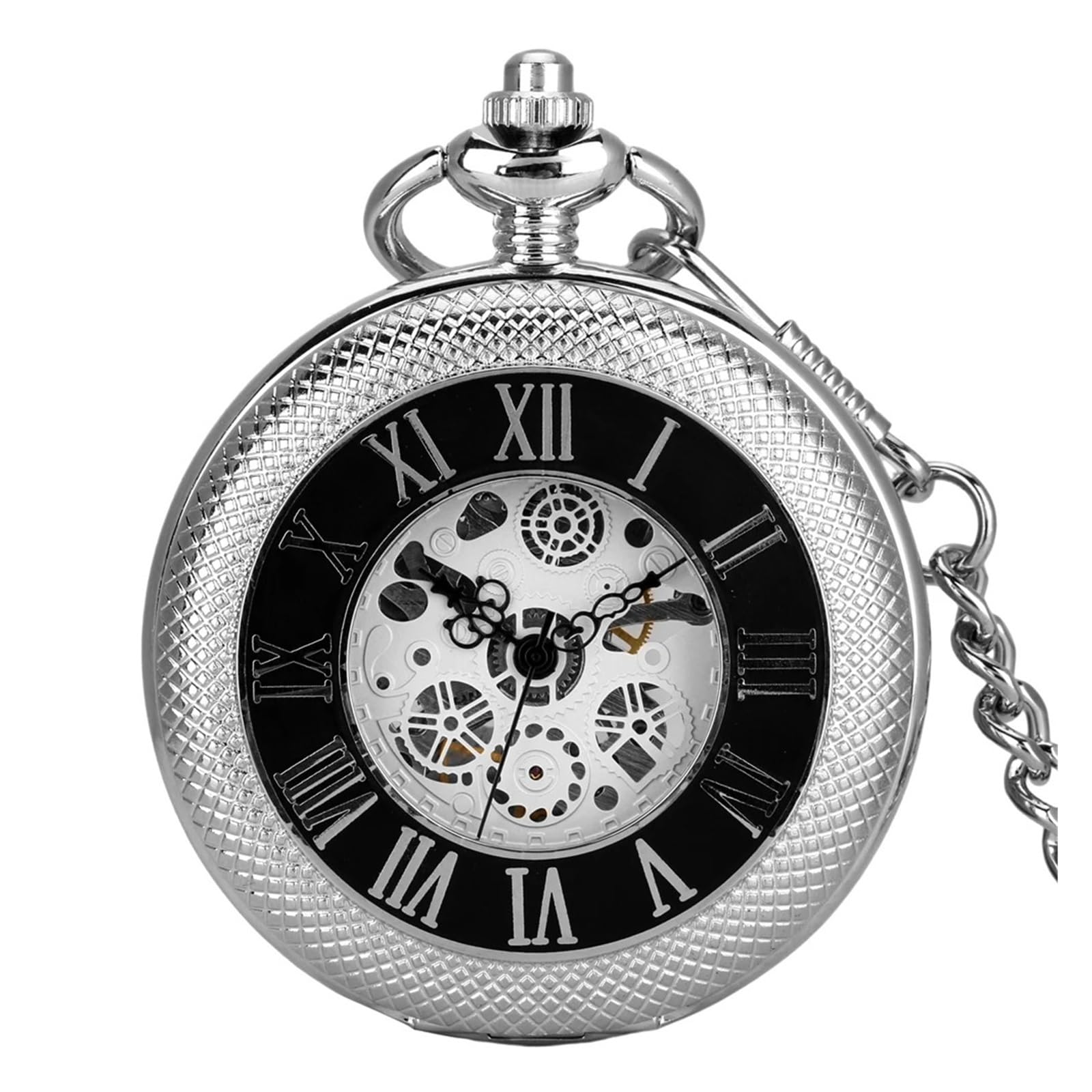 Męski mechaniczny zegarek kieszonkowy z łańcuszkiem kieszonkowym Steampunk Vintage Pendant Timepiece