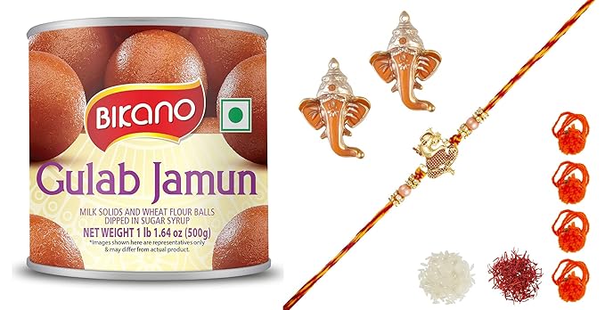 Celebrations Bikano Gulab Jamun with Designer Rakhi