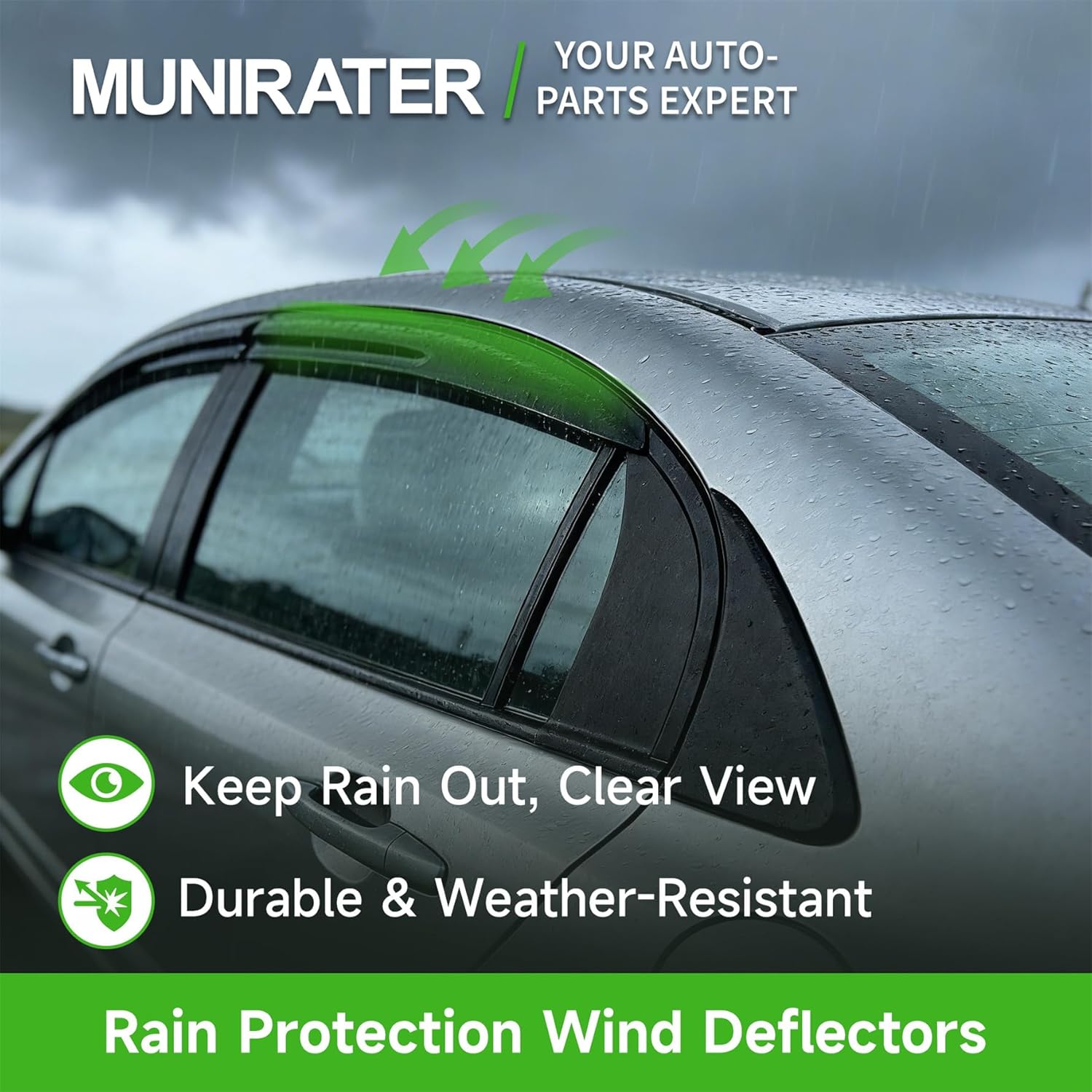 Side Window Visor Vent Rain Guard Deflector Replacement for Civic Sedan 2006-2011