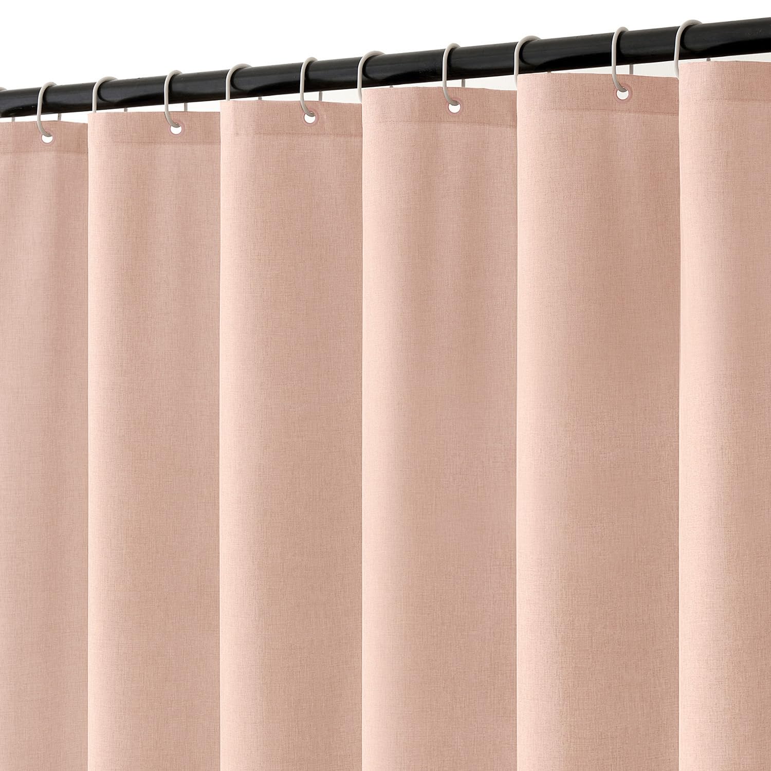 MIULEE Leinen Texturiert Duschvorhang 150x180 cm Rosa, Schwerer Hotel Luxus Polyester Wasserdicht Duschvorhänge, Antischimmel Waschbar Stoff Badvorhang für Badezimmer mit 10 Ringe