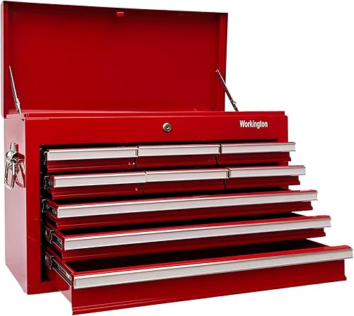 Miniatura 6 de Workington Caja de herramientas de metal portátil industrial profesional con 9 cajones, armario de herramientas de 26 pulgadas con 9 cajones con