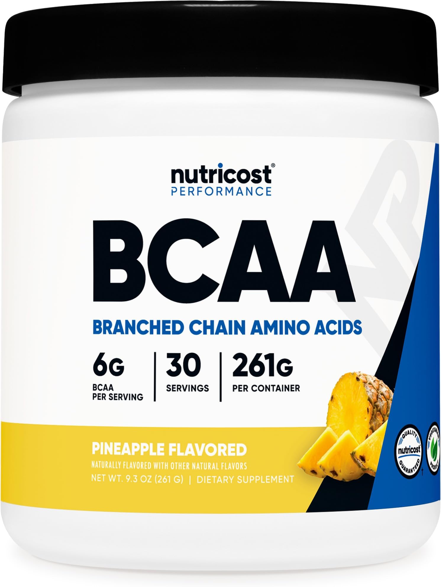 Nutricost BCAA Powder, 30 Servings (Pineapple Flavor) 2:1:1, Non-GMO, Gluten Free