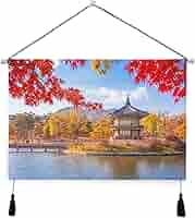 掛け軸　風景 ［京都秋の風景図］双幅 紙本　木箱無し！ 楽天市場】10年保証 掛け軸 ミニ掛け軸 和風 花鳥画 秋掛け 秋草