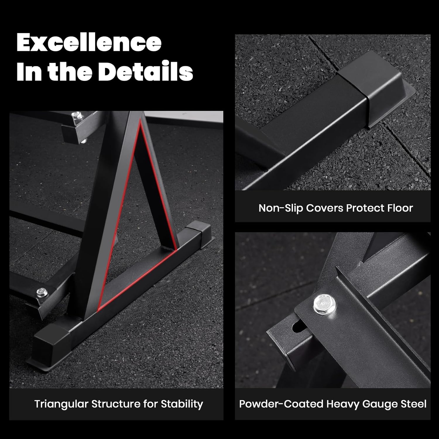 LIONSCOOL Adjustable Dumbbell Rack Stand, 4 Tier Heavy Duty Weight Storage Dumbbell Rack for Dumbbells & Kettlebells, Compact Space-Saving Organizer Stand for Home Gym, 1000+ LB Capacity