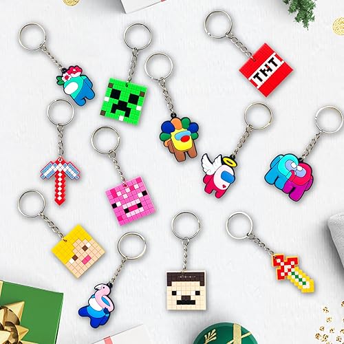 Miniatura 3 de Llavero de dibujos animados, lindo llavero de silicona para niños y niñas, regalo de fiesta (12 piezas de dibujos animados)