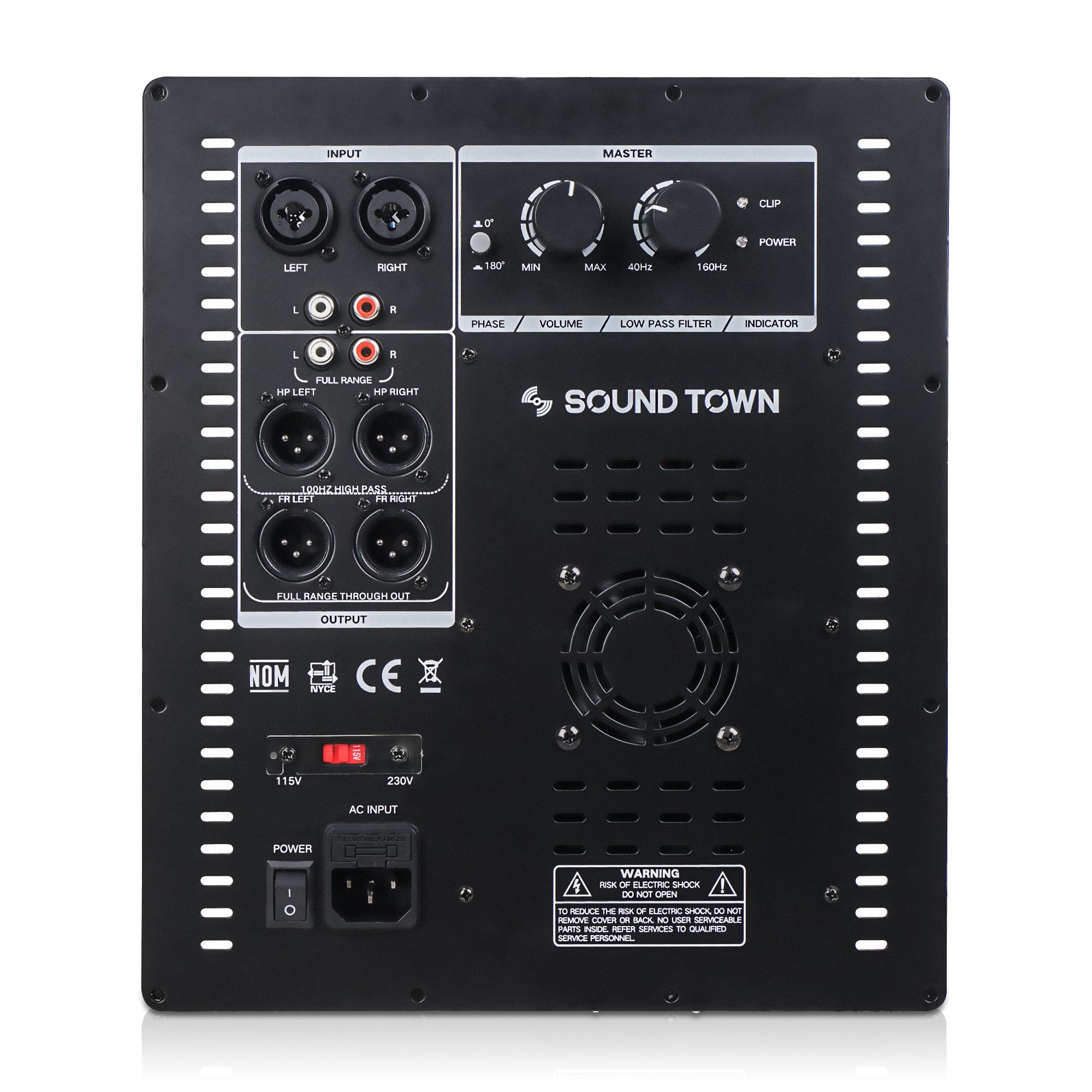 Sound Town METIS Series 2400 Watts 18" Powered Subwoofer with Class-D Amplifier, 4-inch Voice Coil, High-Pass Filter (METIS-18PWG)