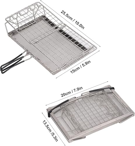 Miniatura 7 de Zerodis Tostadora plegable para estufa de campamento para senderismo, camping, pesca, picnic, tostadora de acero inoxidable, soporte para tostadora