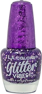 L.A. Colors Glitter Vibes Nail Polish (Purple-Razzi)