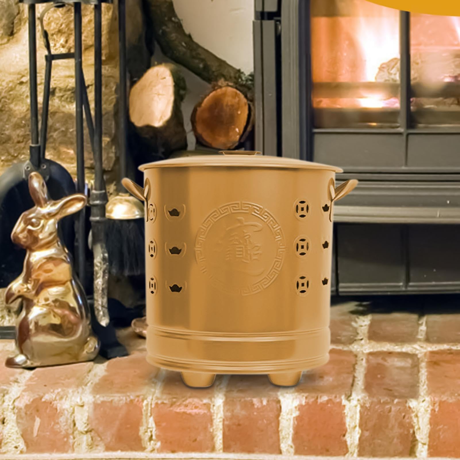 Quemador De Papel - Incinerador De Acero Inoxidable con Tapa para Quema | Chimeneas Exteriores para Jardín Patio Terraza - Suministros para Jardín Patio Trasero Y Camping