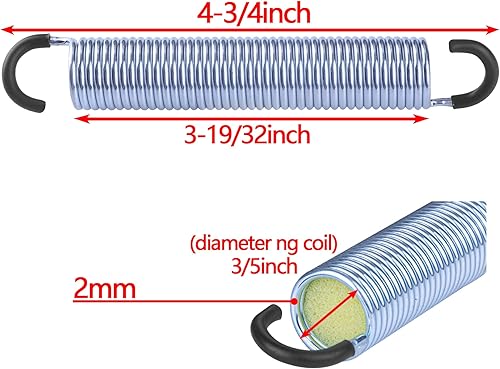 Miniatura 2 de GUPO 4-3/4 pulgadas (2 piezas, silla reclinable, resortes de repuesto para mecanismo de tensión)