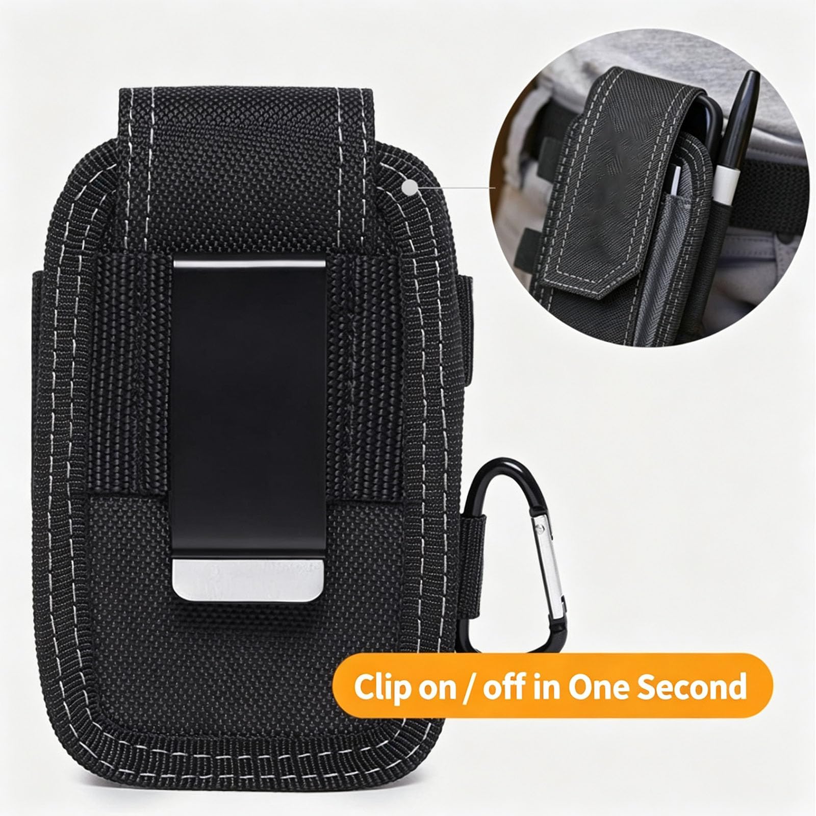 Custodia per telefono con clip verticale in metallo per | Fessure laterali con fodera morbida Scomparto principale Accesso all ' officina Carry Repair Task Organizer