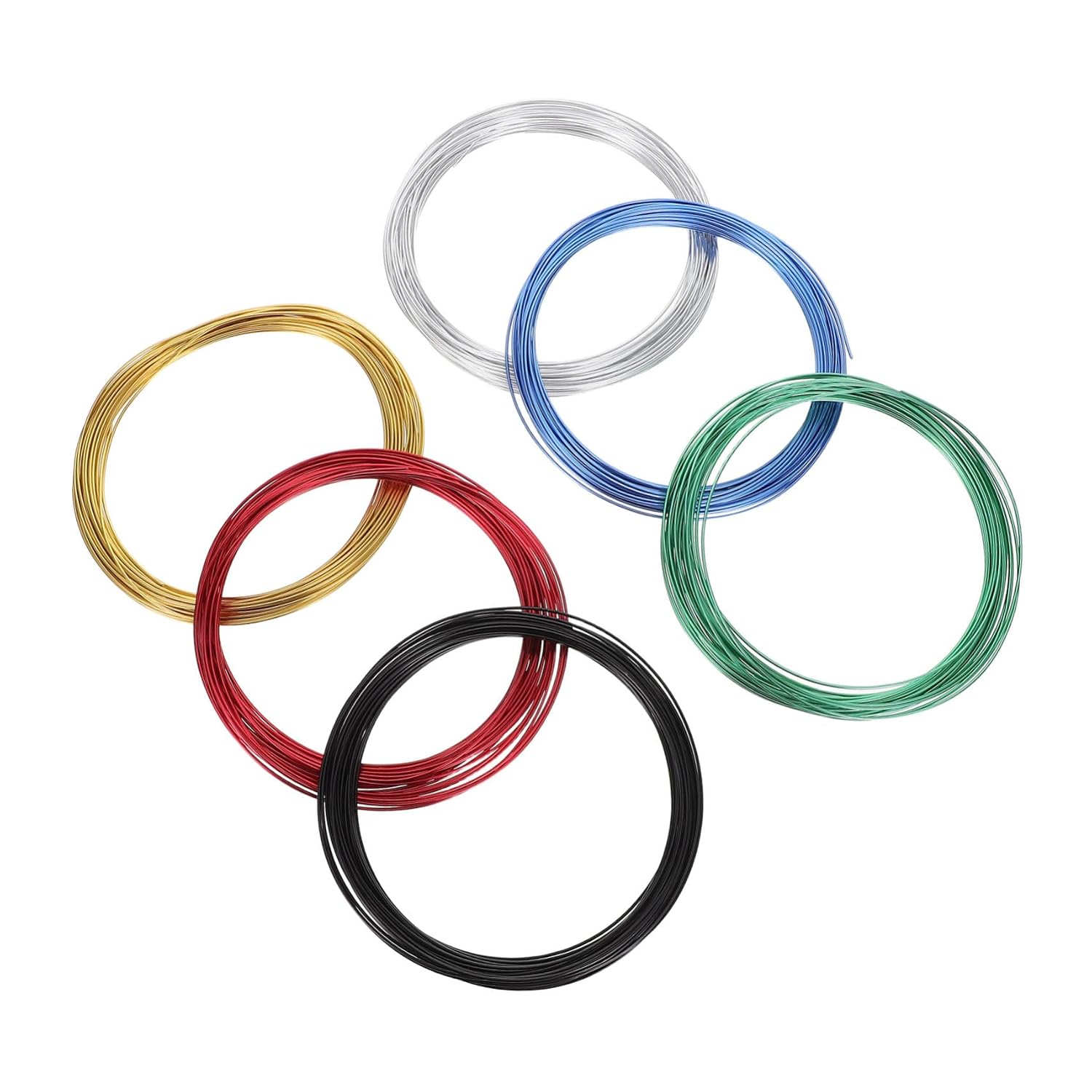 SHINEOFI 6 Rolls Aluminum Crafting Wire 32.8ft Long, 1mm Diameter Burrfree Floral Design Wire Smooth Surface for Sculpting and Making Ornaments