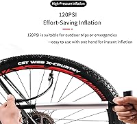 Vista 6 de Mini bomba de bicicleta ultraligera 120PSI portátil