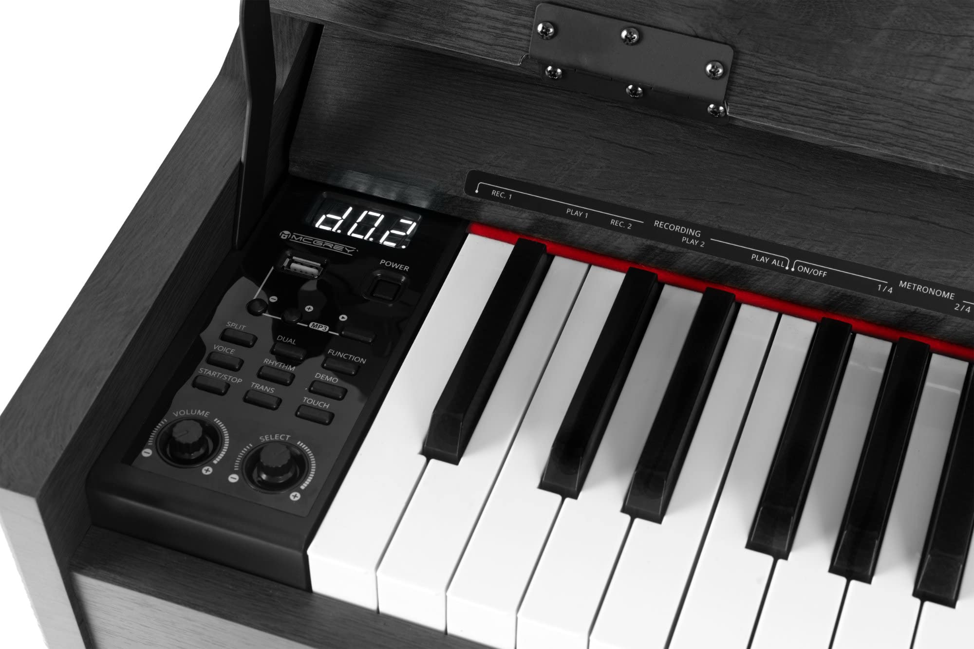 McGrey DP-18 SM Pianoforte Digitale Nero Opaco - 88 Tasti Tastiera con azione a martello - Pianola musicale con USB, 128 suoni, 128 polifonie, 3 pedali - Piano digitale Set con Panca e Cuffie