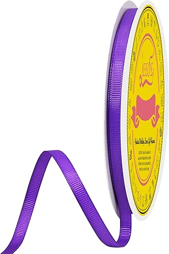 Miniatura 3 de Cinta de grogrén para manualidades de 14 pulgadas x 50 yardas, cinta morada para envolver regalos, doble cara, muy adecuada para bodas, cinta de