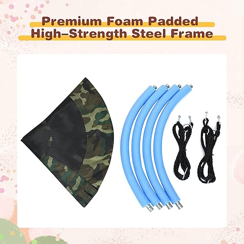 Miniatura 4 de KOTEK Columpio de árbol de platillo de 40 pulgadas para niños, juegos de columpio para interiores y exteriores con cuerdas ajustables para colgar,