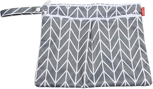 Miniatura 3 de Damero 3 bolsas de viaje húmedas y secas con asa para pañales de tela, piezas de bombeo, ropa, traje de baño y más, fácil de agarrar y llevar,