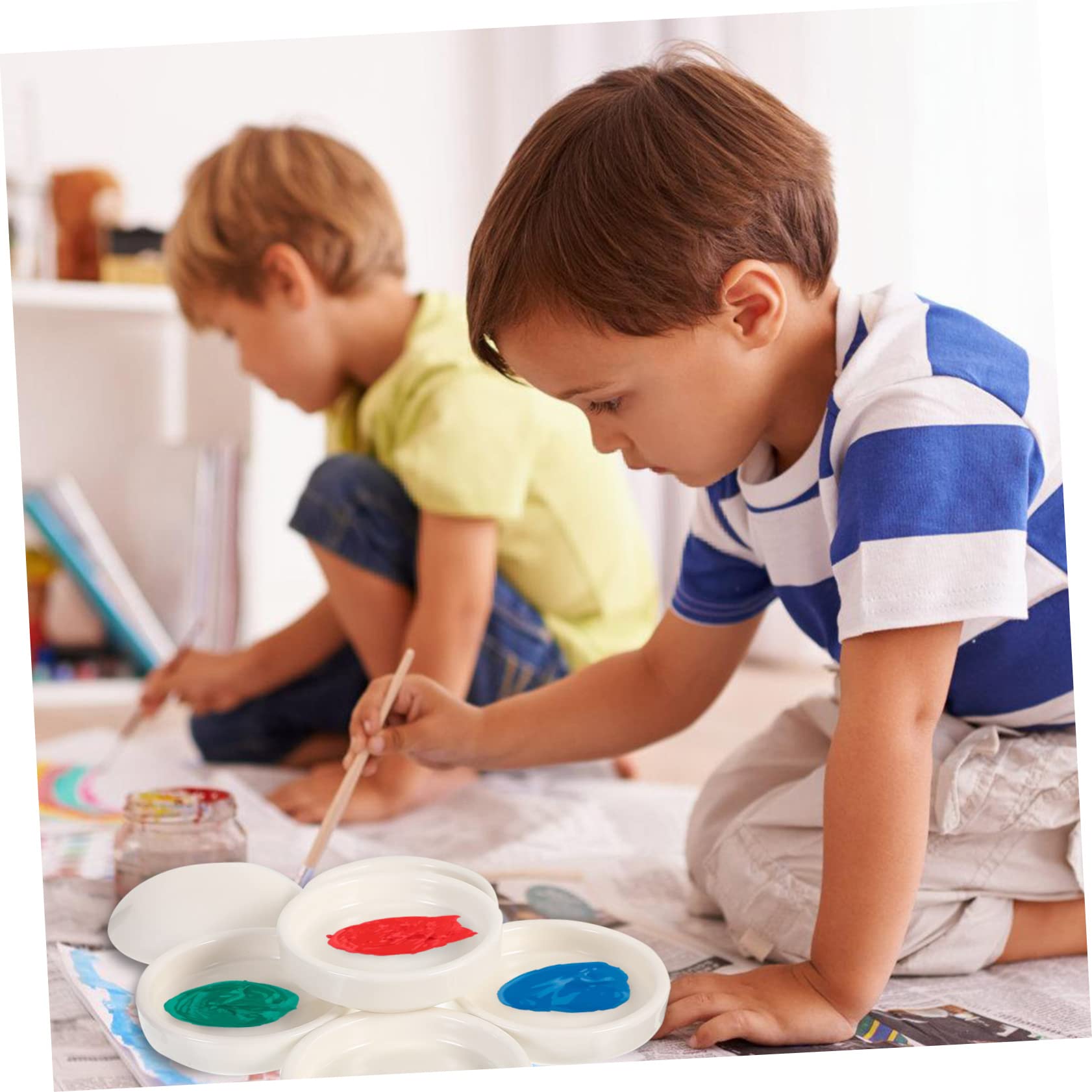 Tavolozza di Ceramica a 5 Strati, Set 1 Pezzo per Artisti | Bianco, Design Strutturato a Livelli, Forma Particolare, Uso Diy, Pratico e Facile da Usare