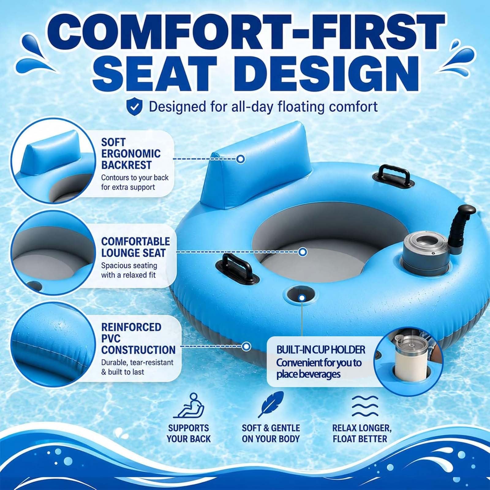 Bouée électrique Gonflable pour La Natation Fauteuil Gonflable pour Piscine