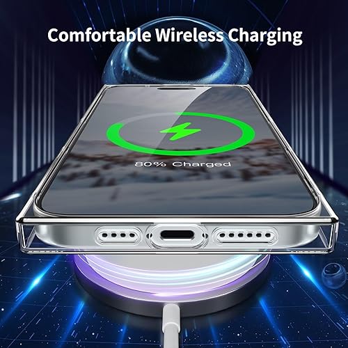 Miniatura 5 de Tzomsze Funda cuadrada compatible con iPhone 15 Plus transparente, protección completa de la cámara y esquinas reforzadas, funda delgada de silicona