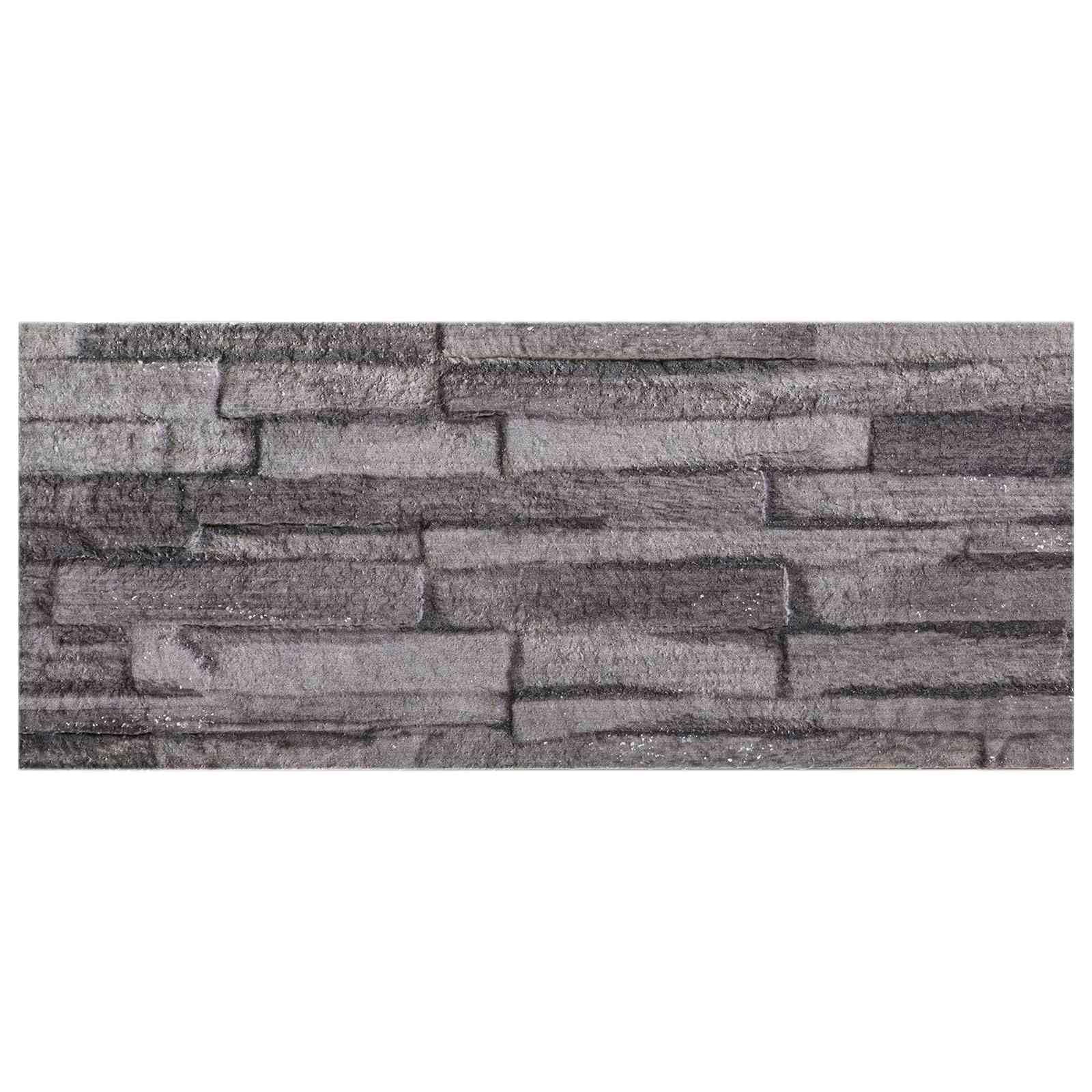 Lot de 10 panneaux muraux anthracite 100 x 25 cm en mousse EPS avec structure en brique pour mur intérieur, rénovation, rénovation, décoration, salon, couloir, cuisine, salle de bain
