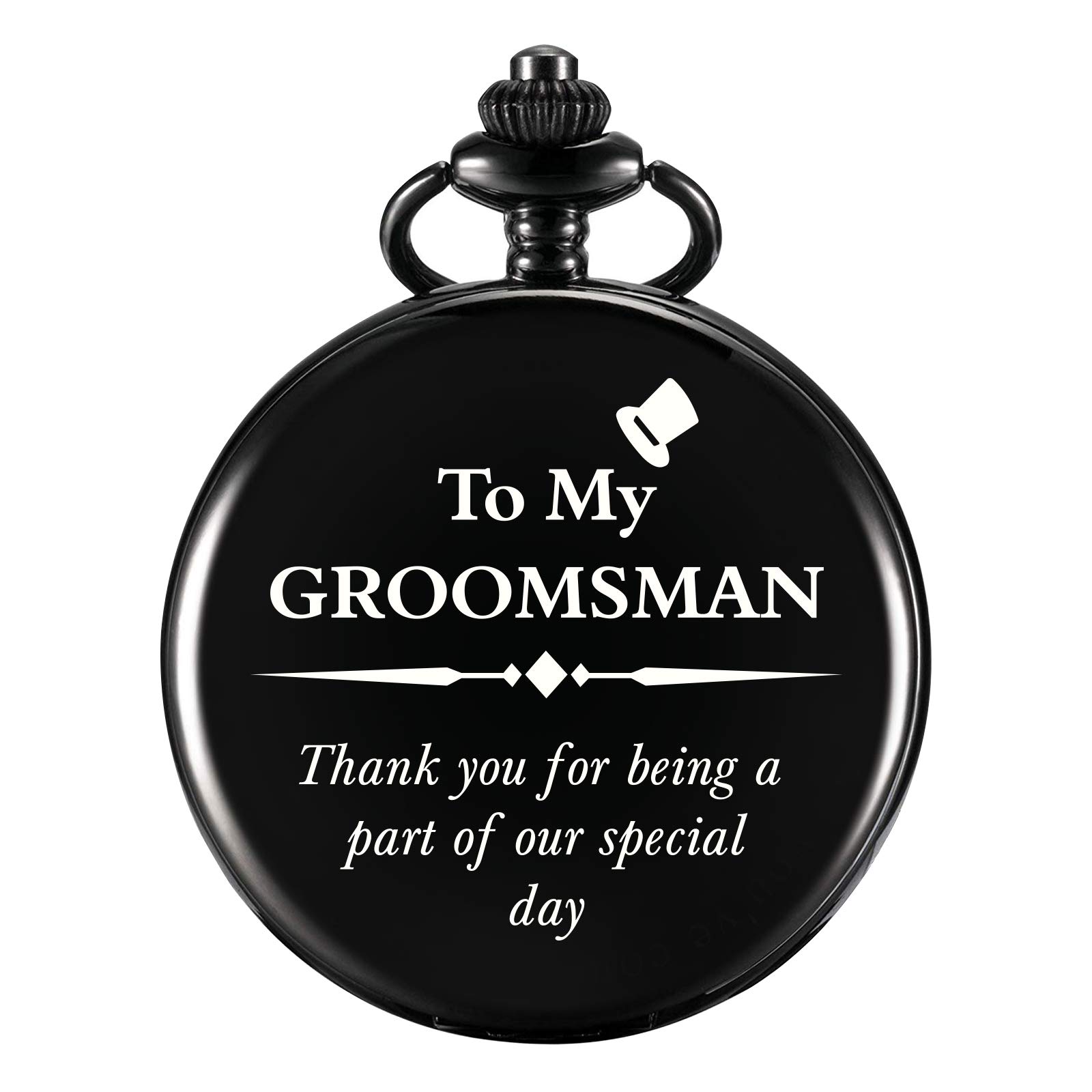 TREEWETO Personalized Pocket Watch for Groomsmen Best Man Custom Engraved Pocket Watches Proposal Gift for Man Wedding Gifts, Groomsman Gifts for Men