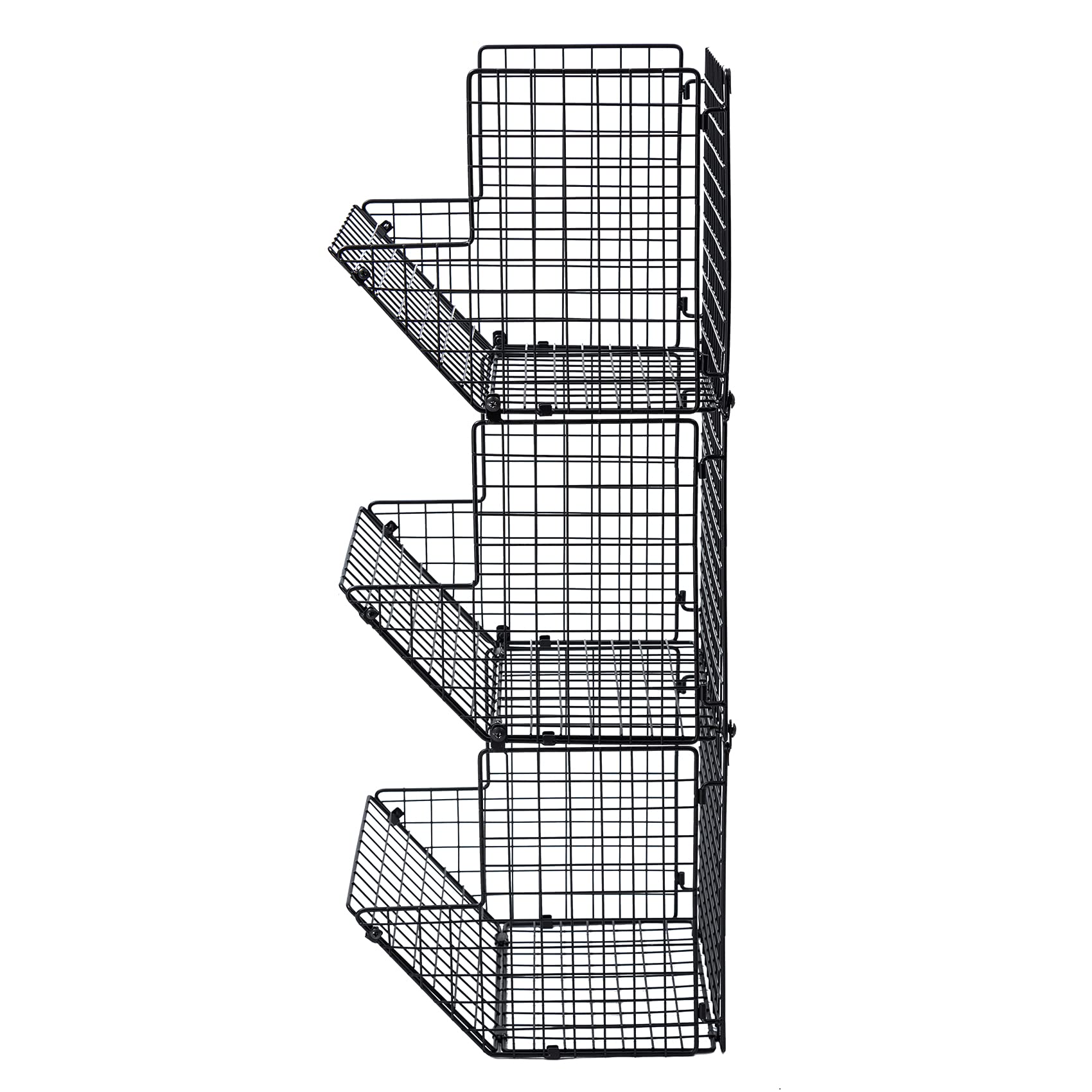 ACAGALA Estantería de pared de alambre de hierro de 3 niveles, cesta de almacenamiento montada en la puerta con ganchos y cinta adhesiva que no deja residuos, estante de cocina para frutas, toallas y