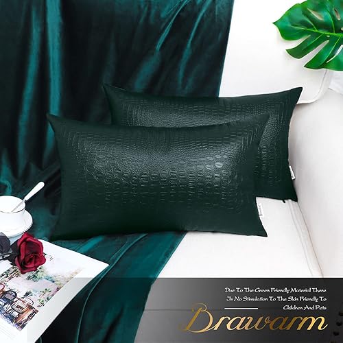 Miniatura 287 de BRAWARM Fundas de almohada de piel sintética de 16 x 16 pulgadas, paquete de 2 fundas de almohada de cuero plateado, almohadas decorativas de piel