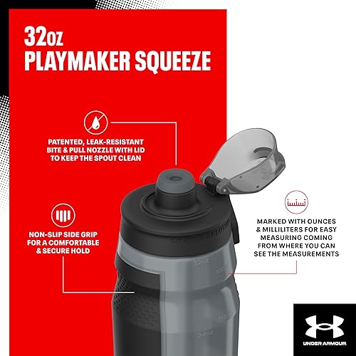 Miniatura 2 de Under Armour Botella de agua exprimible Playmaker de 32 oz