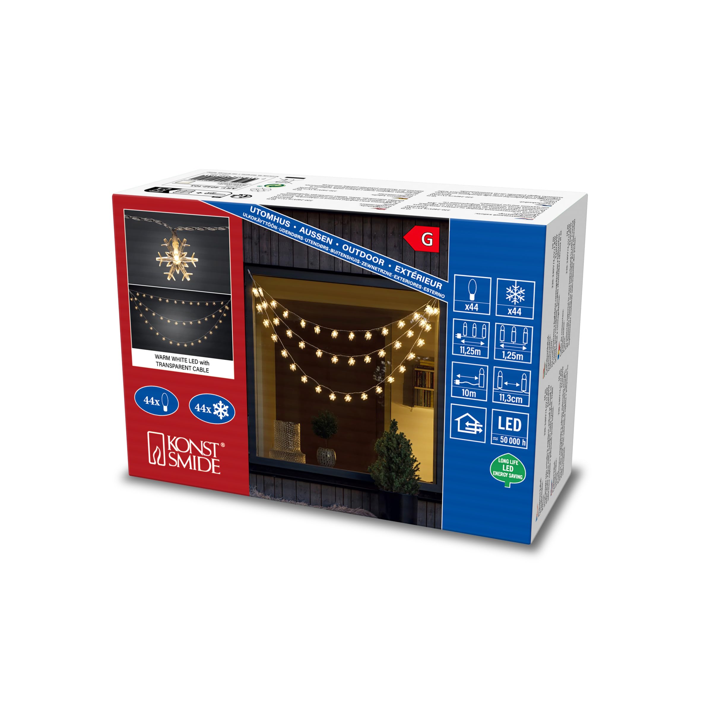KONSTSMIDE LED-Lichtervorhang Weihnachtsdeko außen Produktbeschreibung