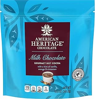 American Heritage Chocolate - 12 Oz - Artisanal Gourmet Hot Cocoa with a Hint of Vanilla, Orange, and Cinnamon