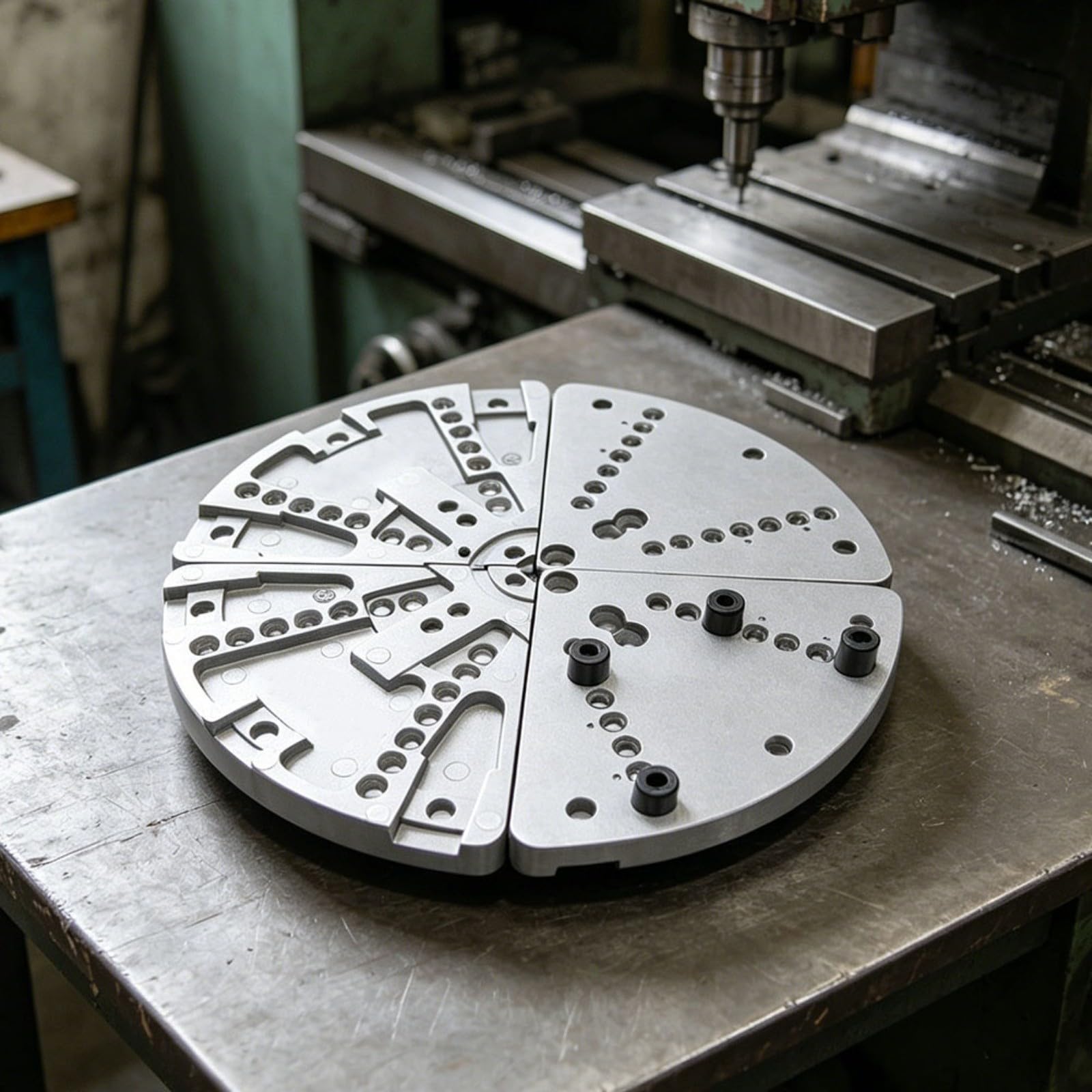 Juego de mandíbulas planas de 8 pulgadas para torno de madera, aleación de aluminio para revestimiento de tipo C, guarnición de desplazamiento, 7 posiciones, hasta 800 rpm
