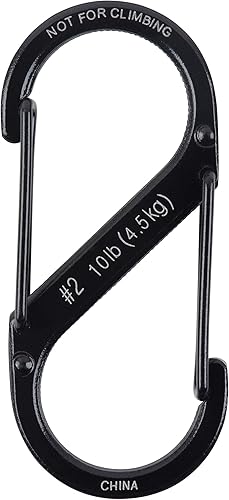 Miniatura 3 de Nite IZE S-Biner Mosquetón doble de acero inoxidable #2, mosquetón doble con puerta para llaves y engranajes, paquete de 3, negroinoxidable