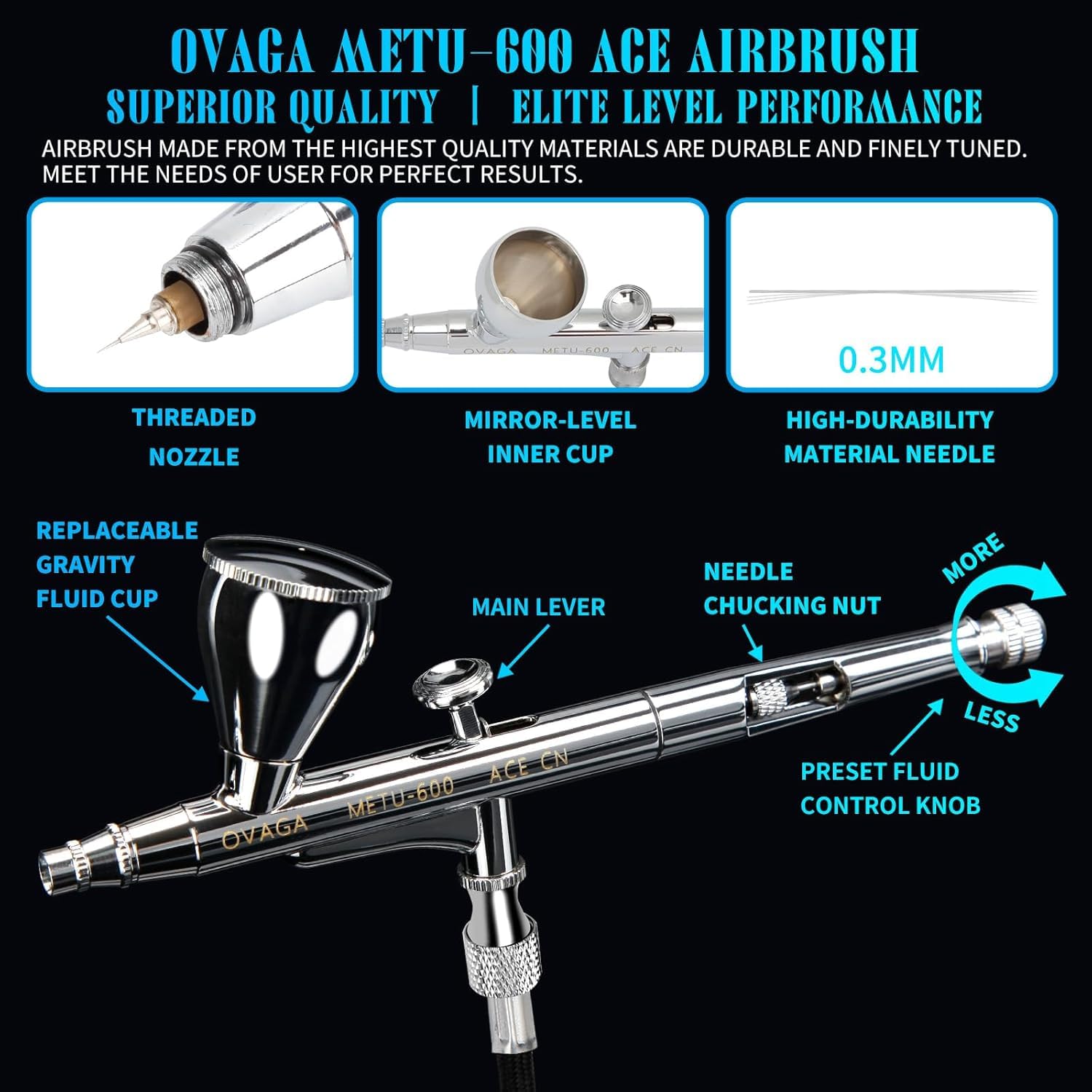 Kit de Sistema de Aerógrafo Profesional Ultra Silencioso de 85 PSI, Juego de Aerógrafo Multifunción de Doble Acción con Compresor para Pintura, Decoración de Pasteles, Maquillaje, Arte