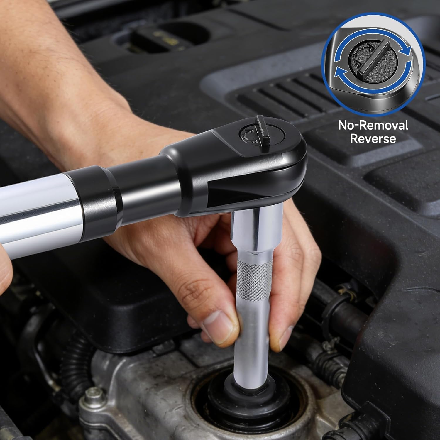 DISEN 1/2" Offset Extension Wrench Impact, Socket Wrench Extender Tool for Electric Drill, Torque Wrench, Ratchet Wrench, Socket Adapter, With 3/8", 1/4" Adapters for Tight Spaces