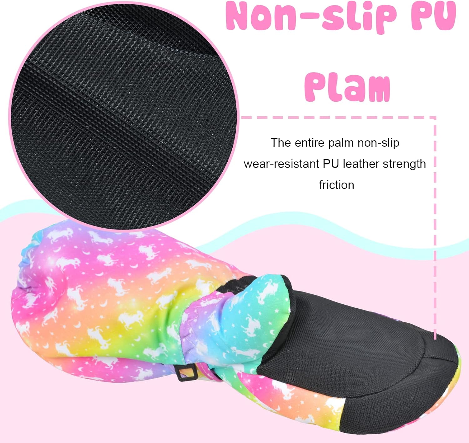 Kids Gloves Winter Toddler Mittens Girls Snow Ski Glove Waterproof Warm Sherpa with Long Cuff Snowboard Gloves - Image 7