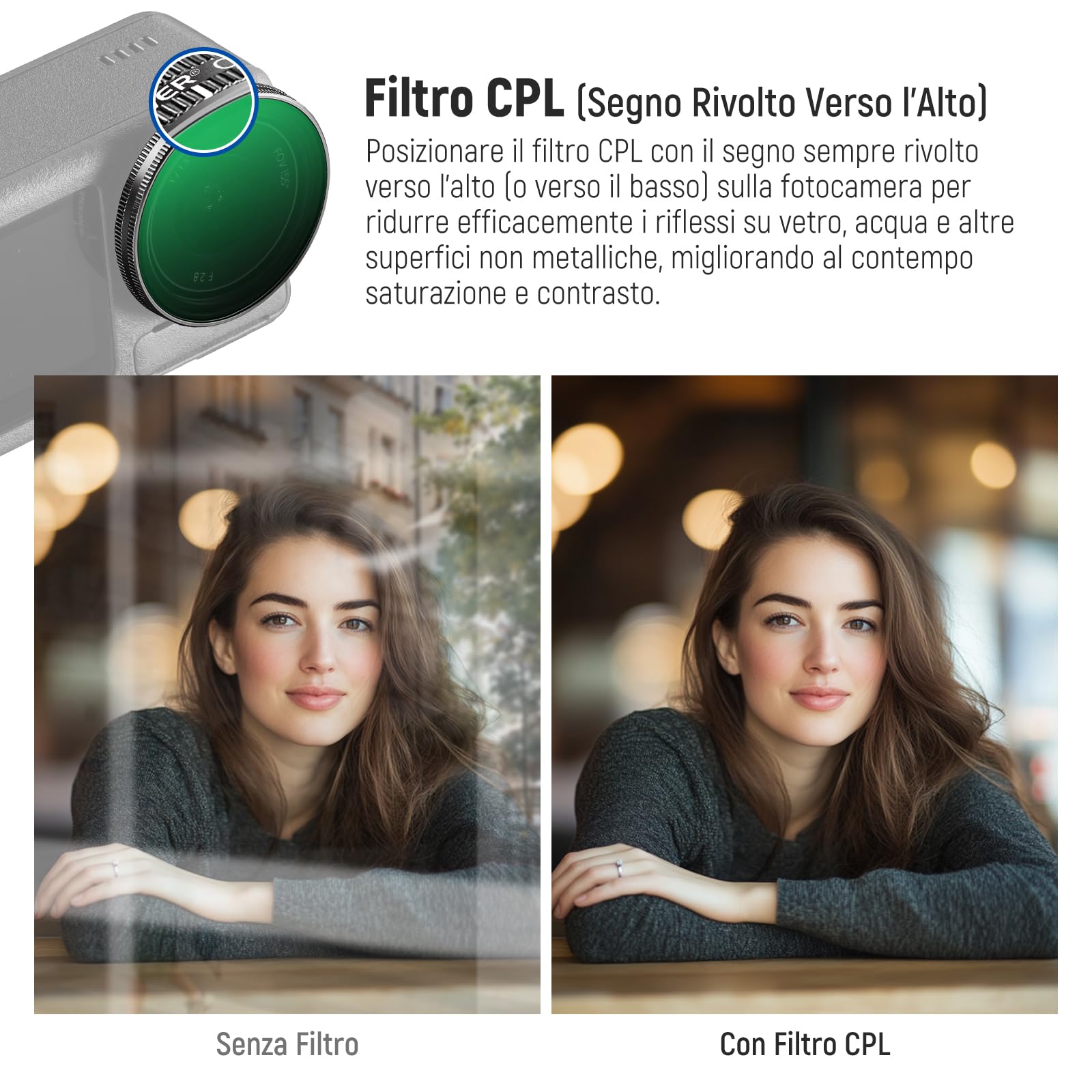 NEEWER Set di Filtro ND Compatibile con DJI Osmo Action 5 Pro/4/3, 4 Pezzi, Filtri ND8/ND16/ND32/CPL in Vetro Ottico HD Multistrato a Scatto, Accessori per Obiettivi Action Camera con 2x Panni Pulizia