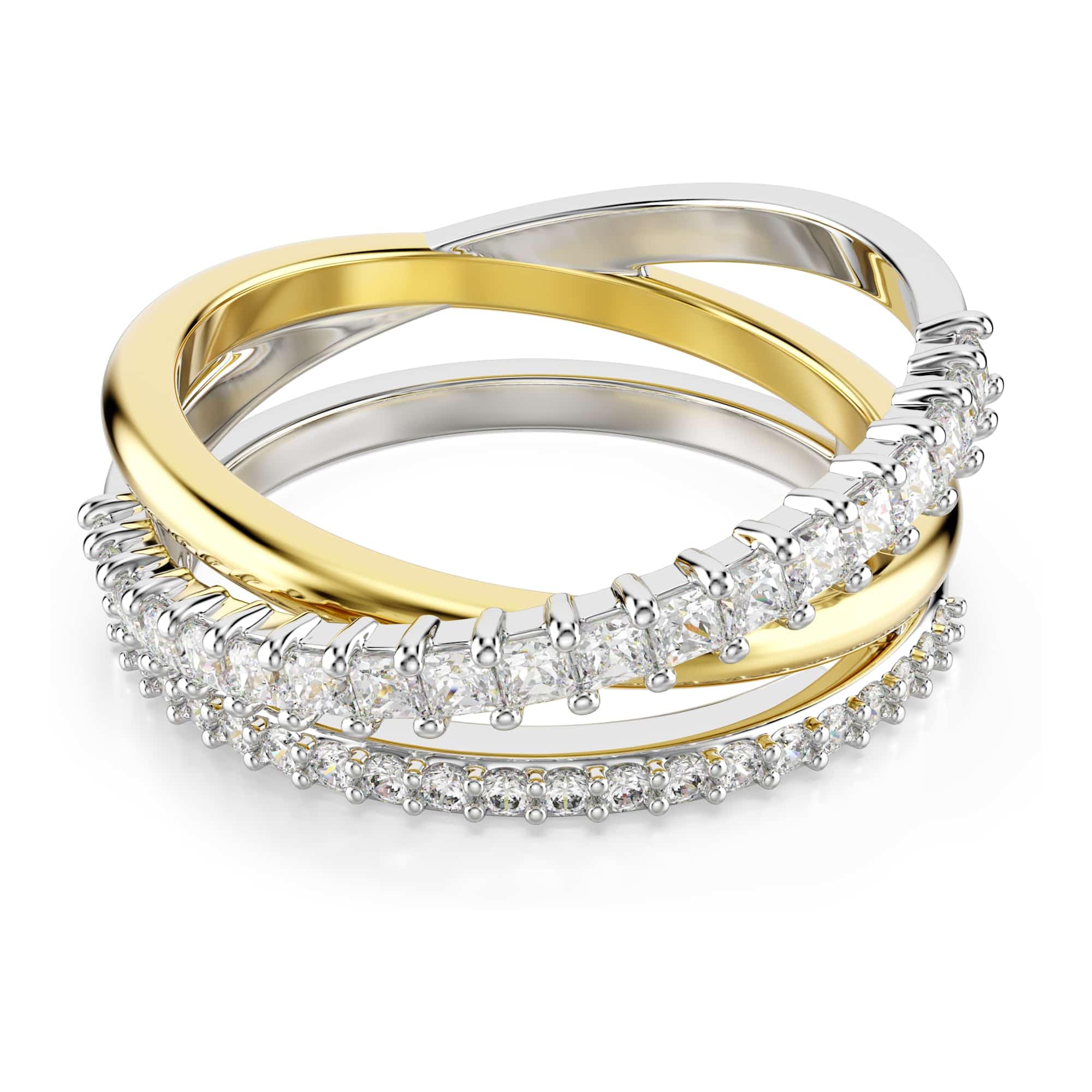 Amazon | 【公式】【スワロフスキー】Hyperbola ミックスメタルリング