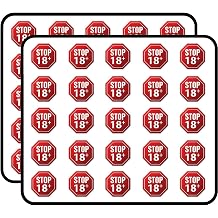18+ Adult Content Stop Warning Sign Sticker for Scrapbooking, Planners, DIY Crafts, Albums, and Bullet Journals 50 Pack