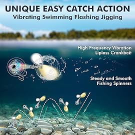 TRUSCEND Wide Search Cover Vibe Tail Spinner, Easy Catch Fishing Lures with Vibrating, Swimming, Jigging Action, BKK Super Slide Sharp Hook, Accurate Long Cast Fishing Spinner for Bass, Trout 1/4oz