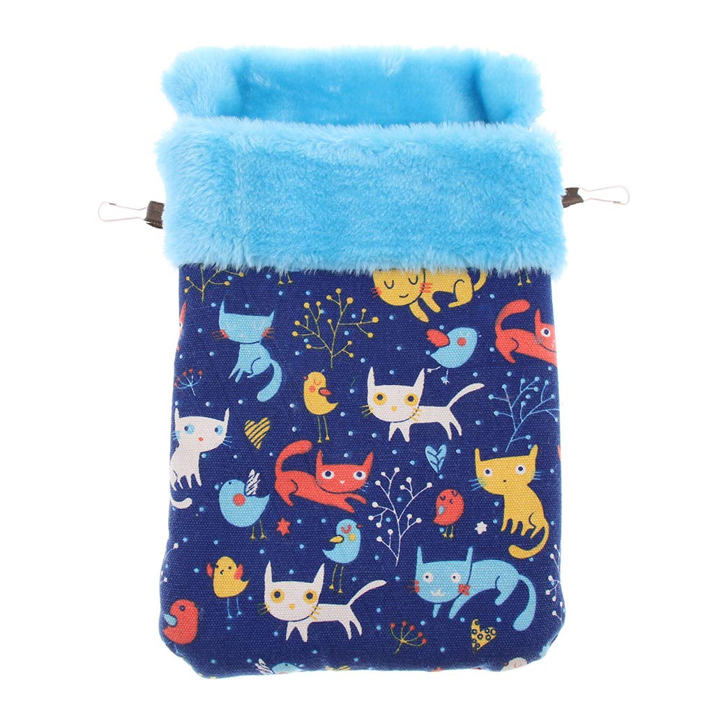 perfk Winter Hängematte Hängender Schlafsack Kuschelsack für Hamster Meerschweinchen Ratte Chinchilla Frettchen, Katze Blau