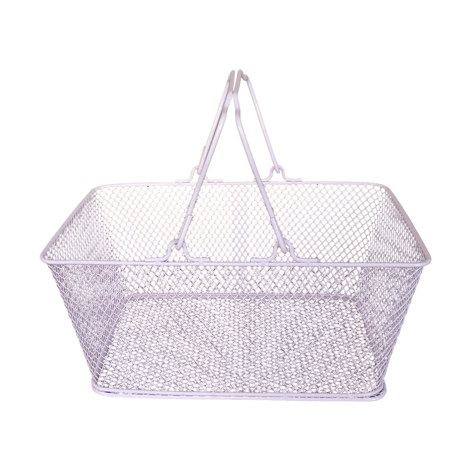 Cesta Per La Spesa A Filo Metallico Portatile Per Giardino,Rosa