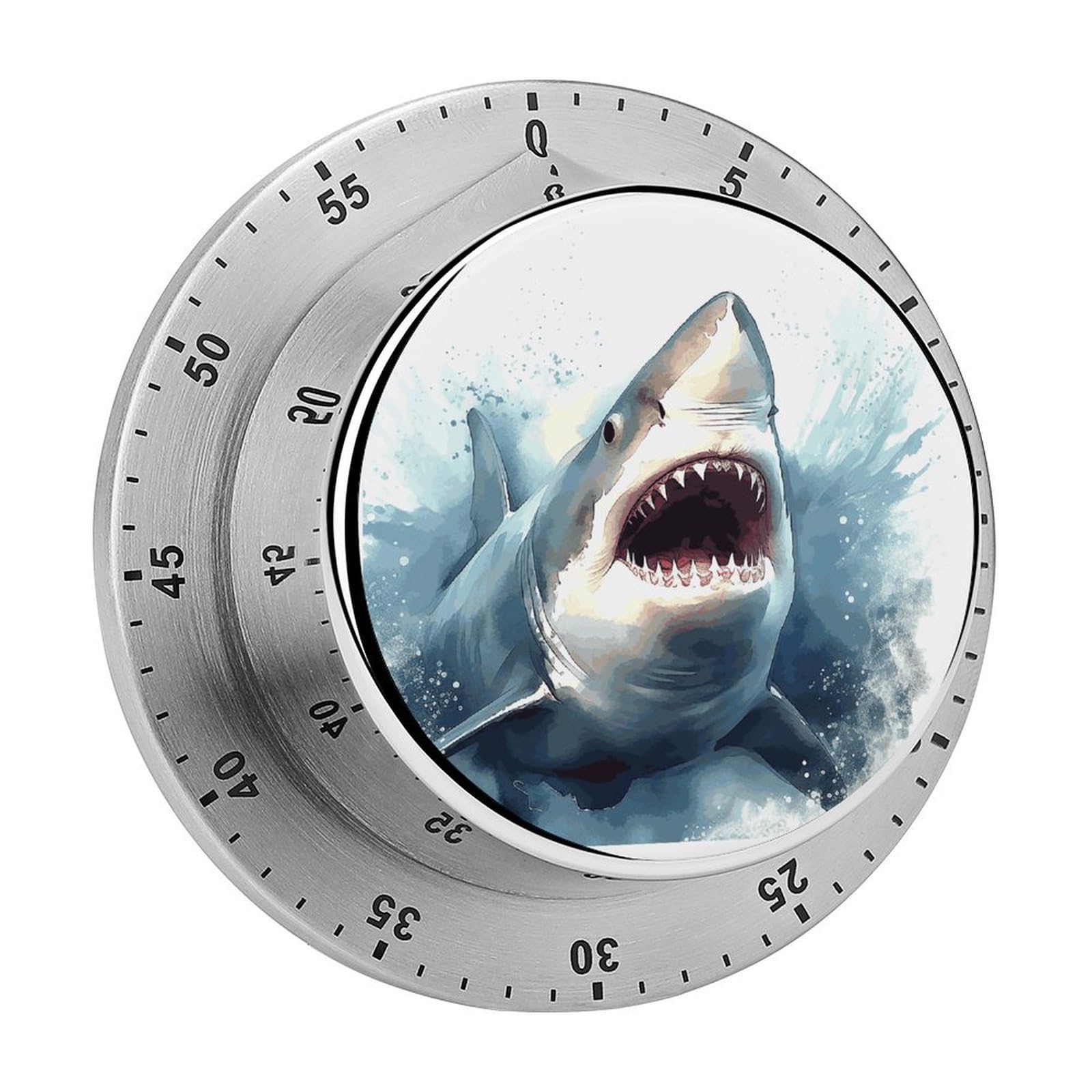 Adfgyerh Style Shark In The Sea Timer For Cooking, Kitchen Timer Magnetic No Batteries Required, Mechanical Timer With Loud Alarm, For Fitness Baking Exercise Oven
